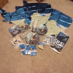 Shark Party Supplies Set in Blue and White